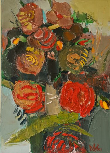Painting titled "Bouquet" by Roman Dub, Original Artwork, Oil