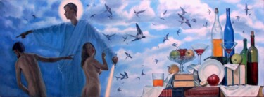 Картина под названием "Изгнание из рая" - Roman Ivanishchev, Подлинное произведение искусства, Масло