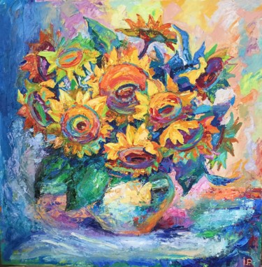 Картина под названием "Sunflower" - Roman Ivanyshyn, Подлинное произведение искусства, Масло