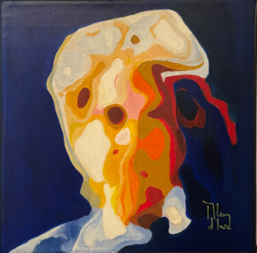 Malerei mit dem Titel "Retrato de Bob Dylan" von Román Manrique De Lara, Original-Kunstwerk, Öl