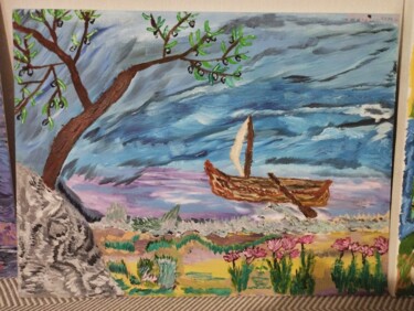 Pintura intitulada "Marvelous island" por Roman Milyutin, Obras de arte originais, Óleo