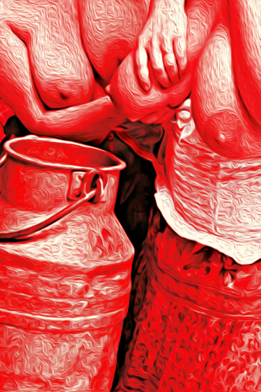Digital Arts titled "Красный кофе" by Roman Morozov, Original Artwork, Digital Painting