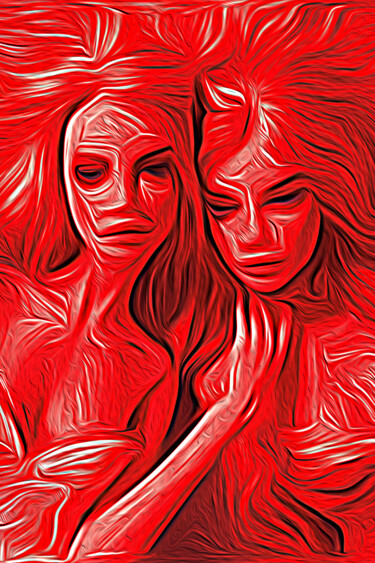 Digital Arts titled "Мать и дочь" by Roman Morozov, Original Artwork, Digital Painting