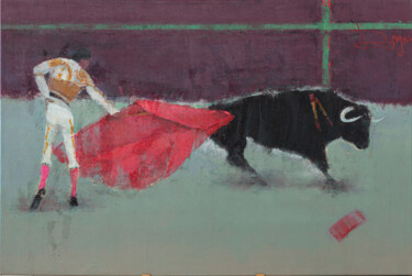 Картина под названием "Corrida II" - Роман Найден, Подлинное произведение искусства, Масло