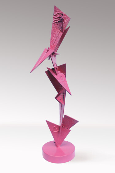 Sculptuur getiteld "She is pink" door Roman Rabyk, Origineel Kunstwerk, Metalen