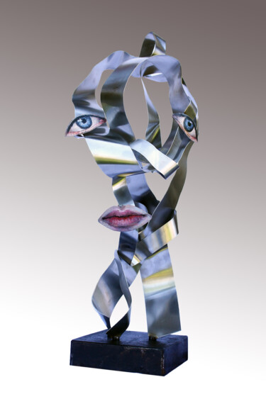 Γλυπτική με τίτλο "man of steel" από Roman Rabyk, Αυθεντικά έργα τέχνης, Από ανοξείδωτο χάλυβα
