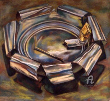 Картина под названием "Concentricity 4" - Roman Rembovsky, Подлинное произведение искусства, Мел