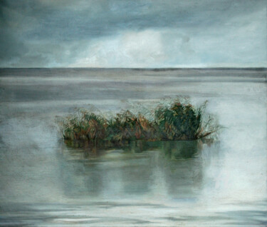 Painting titled "Finnish gulf" by Roman Rembovsky, Original Artwork, Oil Mounted on Wood Stretcher frame