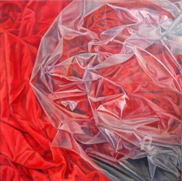 Painting titled "Inside 2" by Roman Rembovsky, Original Artwork, Oil Mounted on Wood Stretcher frame