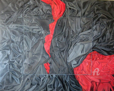 Painting titled "Cloth under a piese…" by Roman Rembovsky, Original Artwork, Oil Mounted on Wood Stretcher frame