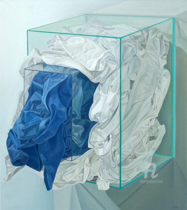 「In the glass」というタイトルの絵画 Roman Rembovskyによって, オリジナルのアートワーク, オイル ウッドストレッチャーフレームにマウント