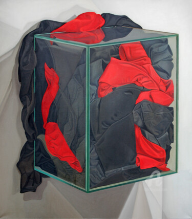 Peinture intitulée "In the glass 2" par Roman Rembovsky, Œuvre d'art originale, Huile Monté sur Châssis en bois