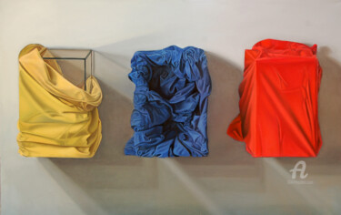 Peinture intitulée "Yellow, blue vs. red" par Roman Rembovsky, Œuvre d'art originale, Huile Monté sur Châssis en bois