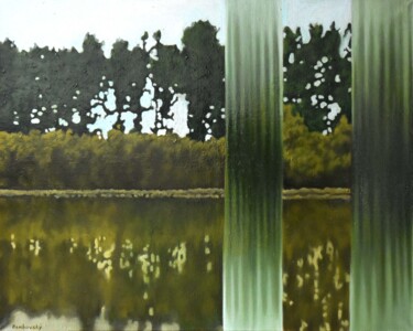 Malerei mit dem Titel "Verticals" von Roman Rembovsky, Original-Kunstwerk, Öl