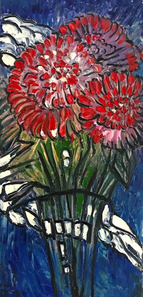 Malerei mit dem Titel "Floral" von Roman Sleptsuk, Original-Kunstwerk, Öl