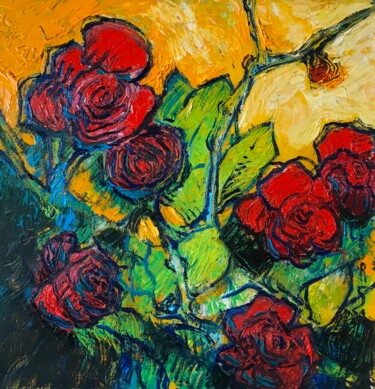 Malerei mit dem Titel "Floral" von Roman Sleptsuk, Original-Kunstwerk, Öl