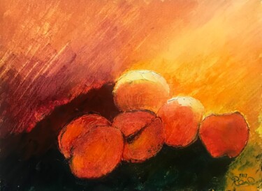 Peinture intitulée "the peaches" par Roman Sleptsuk, Œuvre d'art originale, Huile