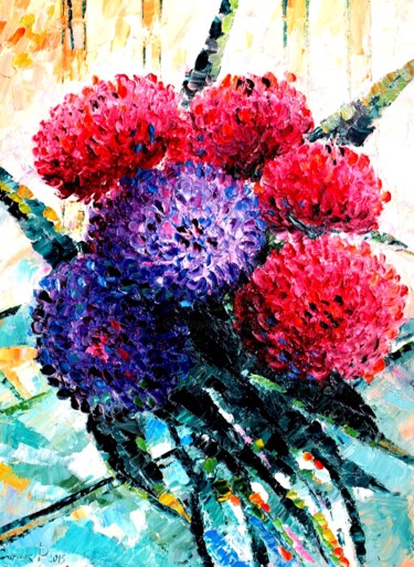 Malerei mit dem Titel "floral" von Roman Sleptsuk, Original-Kunstwerk, Öl