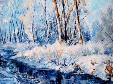 Painting titled "early spring" by Roman Sleptsuk, Original Artwork, Oil