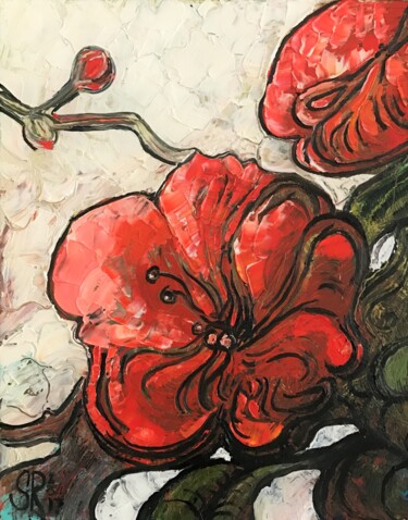 Painting titled "Blossom tree" by Roman Sleptsuk, Original Artwork, Oil