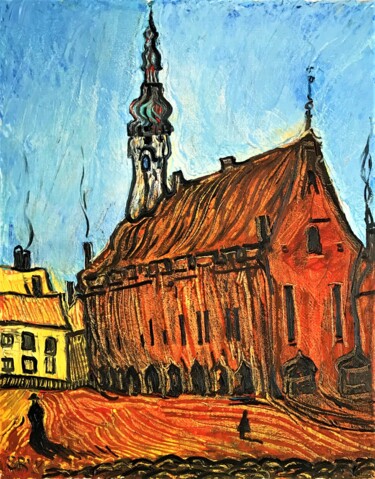 绘画 标题为“old Tallinn” 由Roman Sleptsuk, 原创艺术品, 油