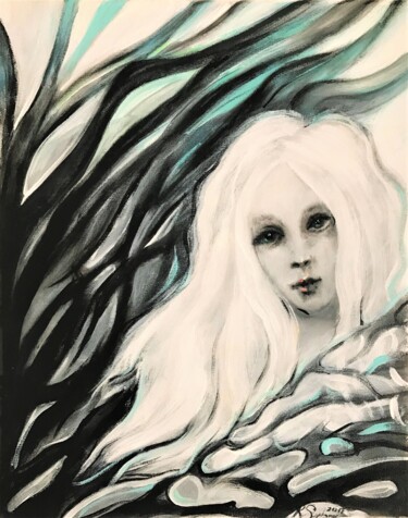 Peinture intitulée "The little Mermaid" par Roman Sleptsuk, Œuvre d'art originale, Acrylique
