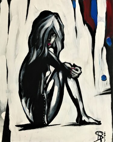 Peinture intitulée "When woman is hurt" par Roman Sleptsuk, Œuvre d'art originale, Acrylique