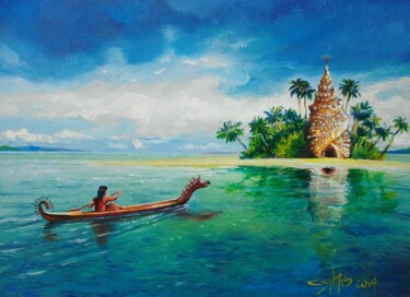 Картина под названием ""Мистический остров"" - Roman Siabro, Подлинное произведение искусства, Масло
