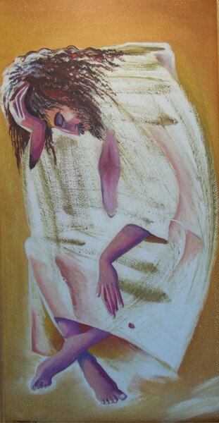Картина под названием ""Двое в пустыни"" - Roman Siabro, Подлинное произведение искусства, Масло