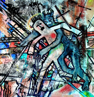 Pintura titulada "Война Добра и Зла" por Roman Siabro, Obra de arte original, Gouache Montado en artwork_cat.