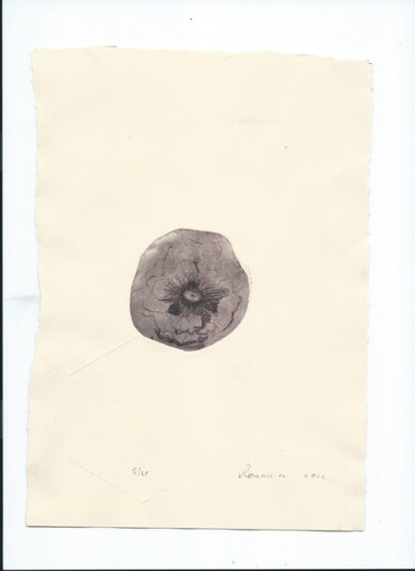 Druckgrafik mit dem Titel "Gravure fleur" von Romana, Original-Kunstwerk, Gravur