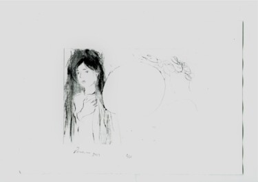 Gravures & estampes intitulée "La fille et le sole…" par Romana, Œuvre d'art originale, Gravure