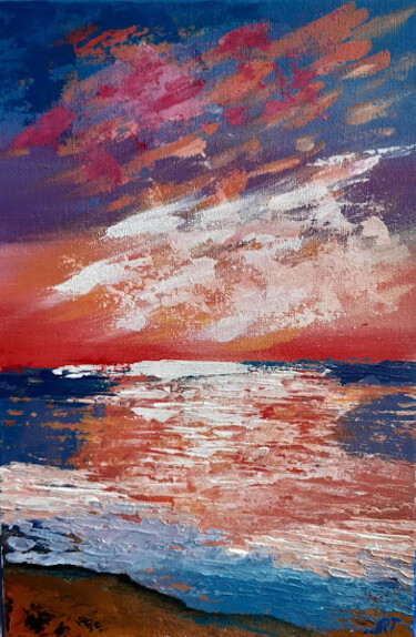 Malerei mit dem Titel "sunrise. admiration" von Romana Teluk, Original-Kunstwerk, Acryl