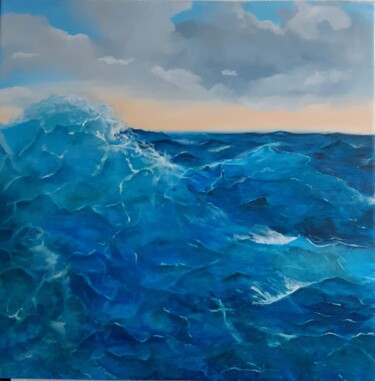 Peinture intitulée "wave" par Romana Teluk, Œuvre d'art originale, Huile