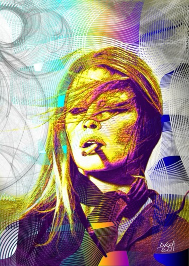 Arts numériques intitulée "Brigitte Bardot" par Roman Drea, Œuvre d'art originale, Peinture numérique