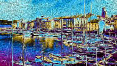 Arts numériques intitulée "Saint Tropez le port" par Roman Drea, Œuvre d'art originale