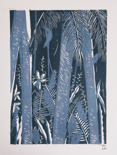 Gravures & estampes intitulée "Tropiques" par Romane Kleindienst, Œuvre d'art originale, Linogravures
