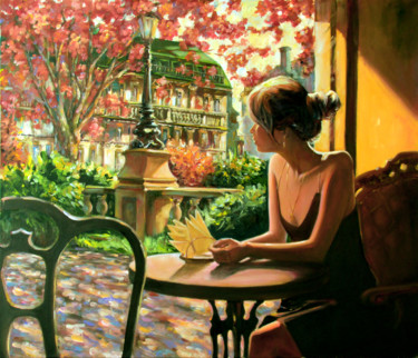 Painting titled "Spring, view from a…" by Roman Fedosenko, Original Artwork, Oil