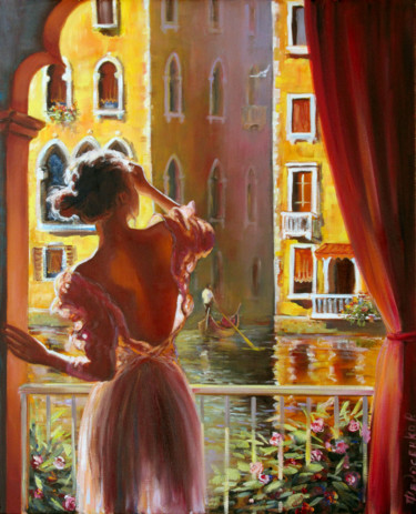 Malerei mit dem Titel "Venice morning" von Roman Fedosenko, Original-Kunstwerk, Öl