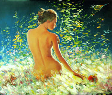 Schilderij getiteld "Eve" door Roman Fedosenko, Origineel Kunstwerk, Olie