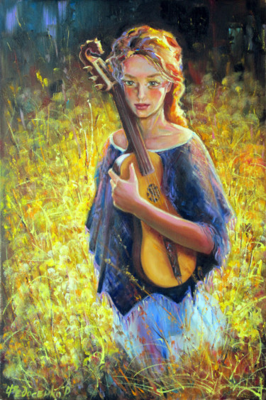 Painting titled "Muse" by Roman Fedosenko, Original Artwork, Oil