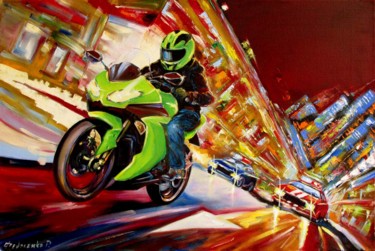 Peinture intitulée "Need for Speed" par Roman Fedosenko, Œuvre d'art originale, Huile