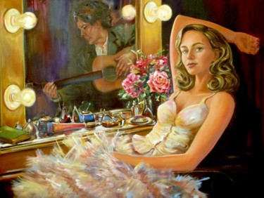 Картина под названием "In the boudoir" - Roman Fedosenko, Подлинное произведение искусства, Масло