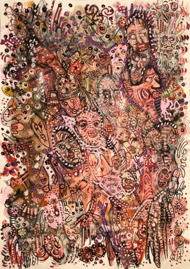 Peinture intitulée "Orgies rythmiques" par Romano Valsky, Œuvre d'art originale, Acrylique