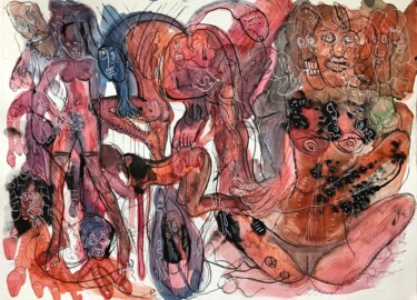 Картина под названием "Dispositifs pulsion…" - Romano Valsky, Подлинное произведение искусства, Акварель