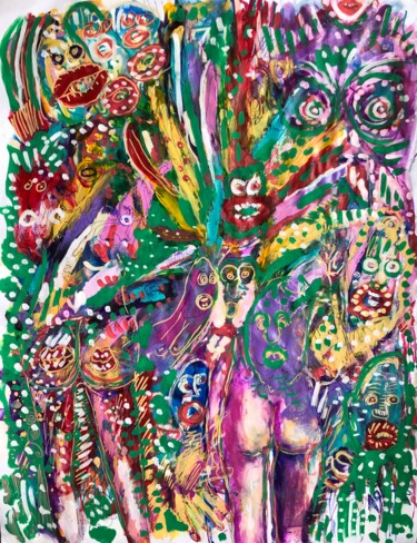 Painting titled "Brazilian carnival" by Romano Valsky, Original Artwork, Acrylic