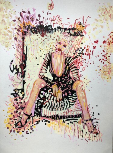 Schilderij getiteld "Confettis d’actrice" door Romano Valsky, Origineel Kunstwerk, Acryl