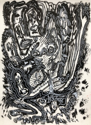 「Opus 5 (Multiplicit…」というタイトルの絵画 Romano Valskyによって, オリジナルのアートワーク, インク