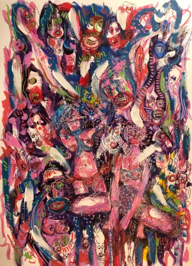 Malarstwo zatytułowany „Souplesses organiqu…” autorstwa Romano Valsky, Oryginalna praca, Akryl