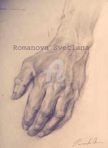 Drawing titled "рисунок руки" by Romanova Svetlana - Art, Original Artwork, Other